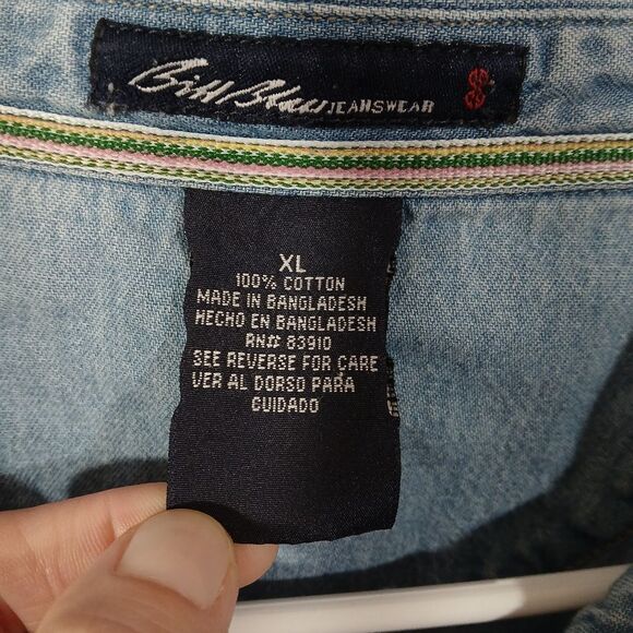 Vintage Denim Button Front Tie Top - Picture 7 of 9